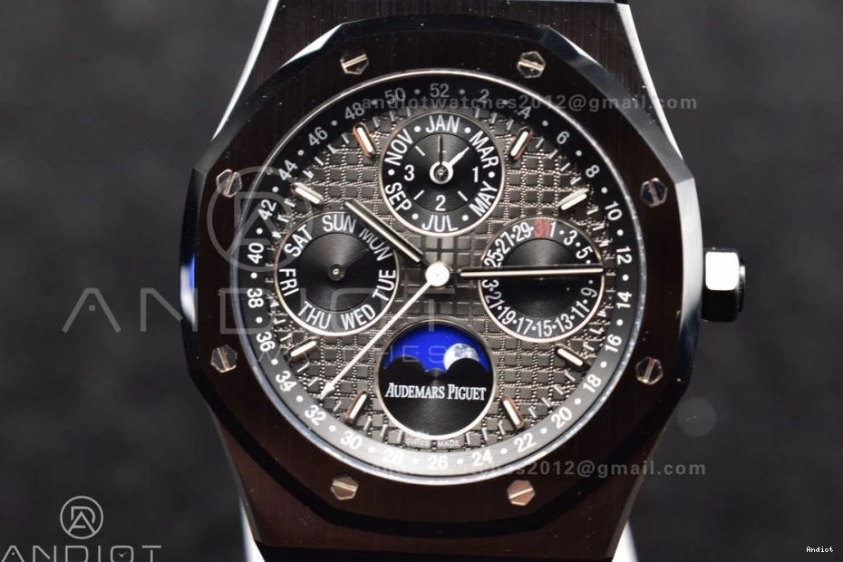 Classic Calendar Ceramic Royal 41mm Best Black Edition on Ceramic Oak Dial A5134 Perpetual V APSF1:1 Black Bracelet 1044 0726